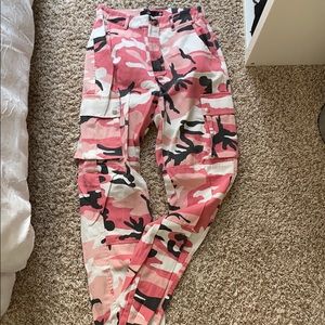 Misguided Pink Camo Cargo Pants
